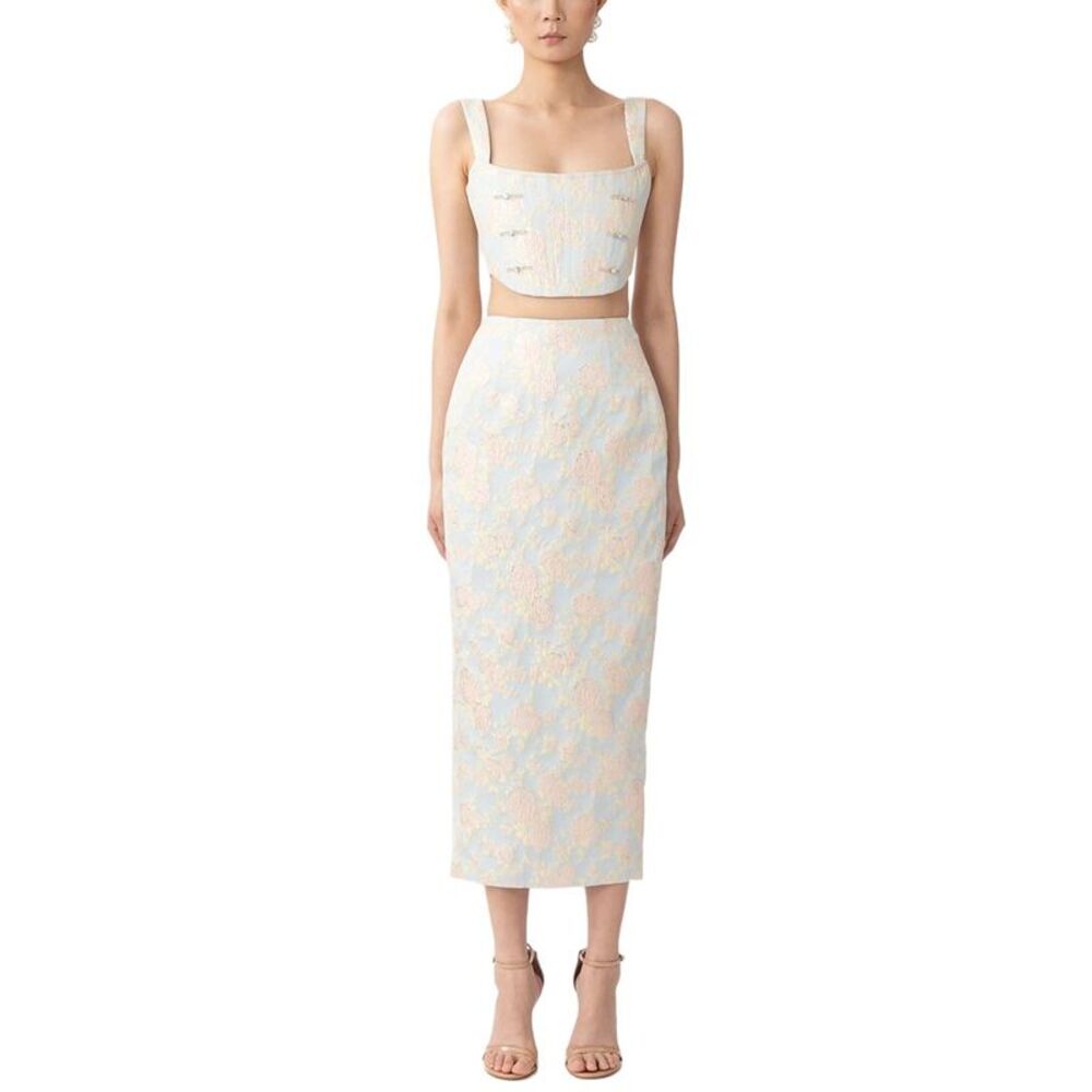 Sau Lee Womens  2Pc Jovita Jacquard Skirt Set, Blue